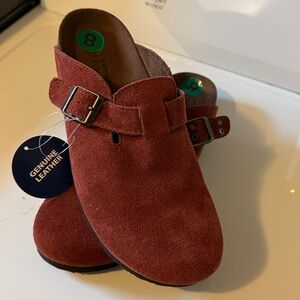 White Mountain Benben Clogs Rust Suede Leather Women’s Size 8 NWT Cabincore Boho